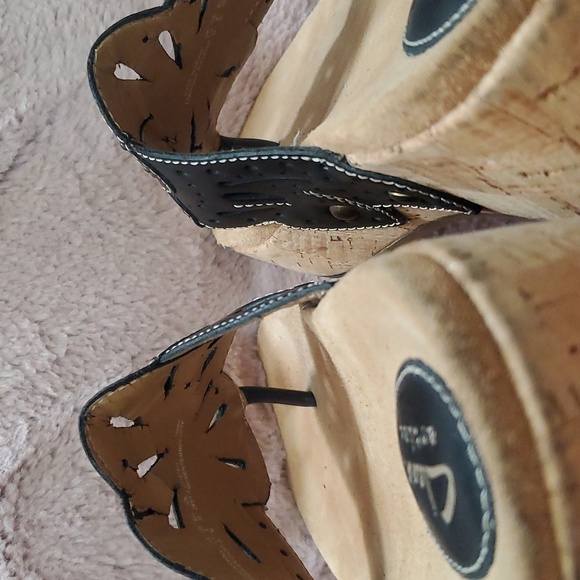 Clarks Women's Palima Palm Wedge Sandal in Black, Size 8 - Picture 10 of 11